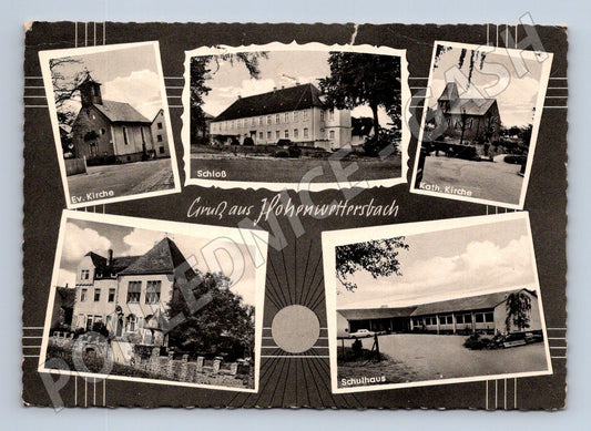 Pohlednice Hohenwettersbach Německo koláž významných míst (M16458)