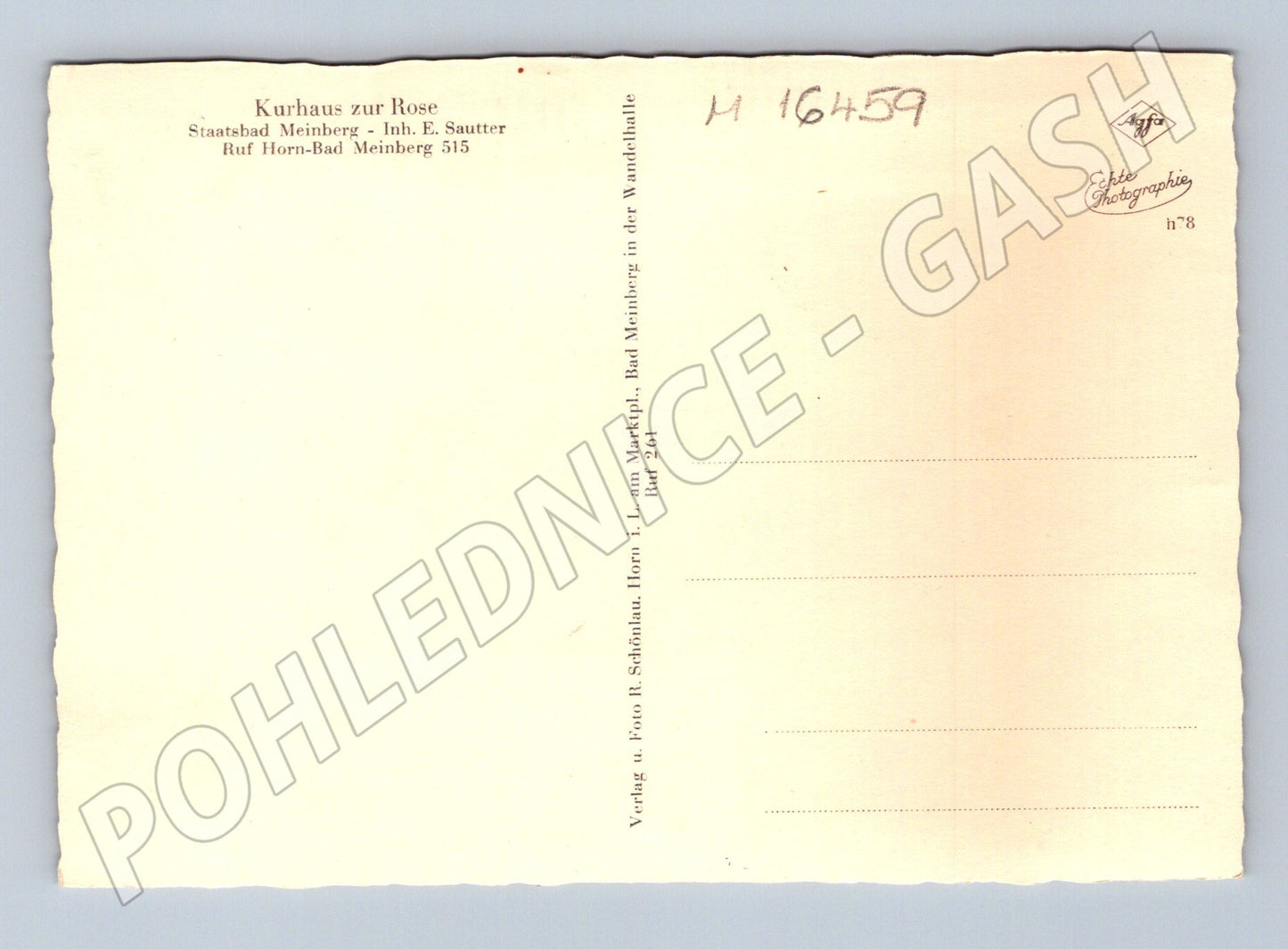 Pohlednice Kurhaus zur Rose Bad Meinberg historická Německo (M16459)