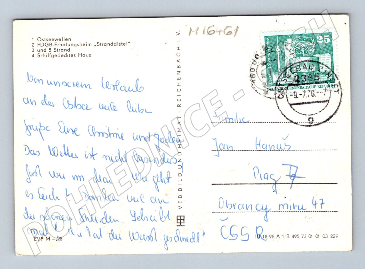 Pohlednice Ostseebad Zingst Darss NDR koláž pláž moře dům 1976(M16461)