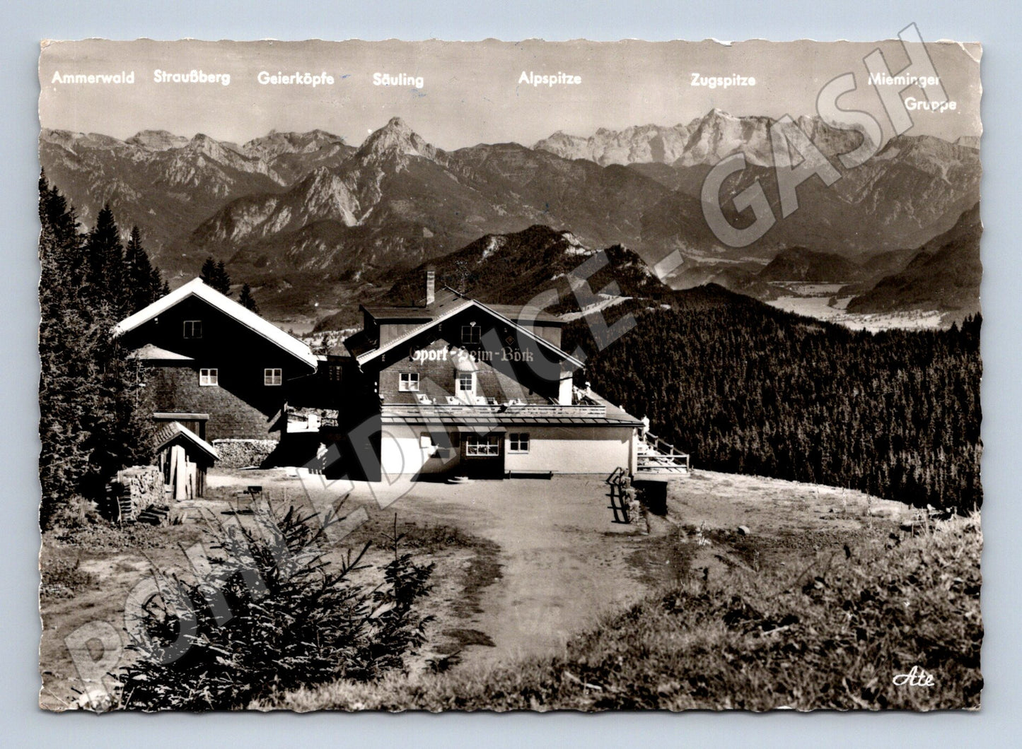 Pohlednice Sportheim Böck Edelsberg Allgäu Německo horská (M16463)