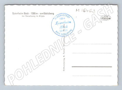 Pohlednice Sportheim Böck Edelsberg Allgäu Německo horská (M16463)