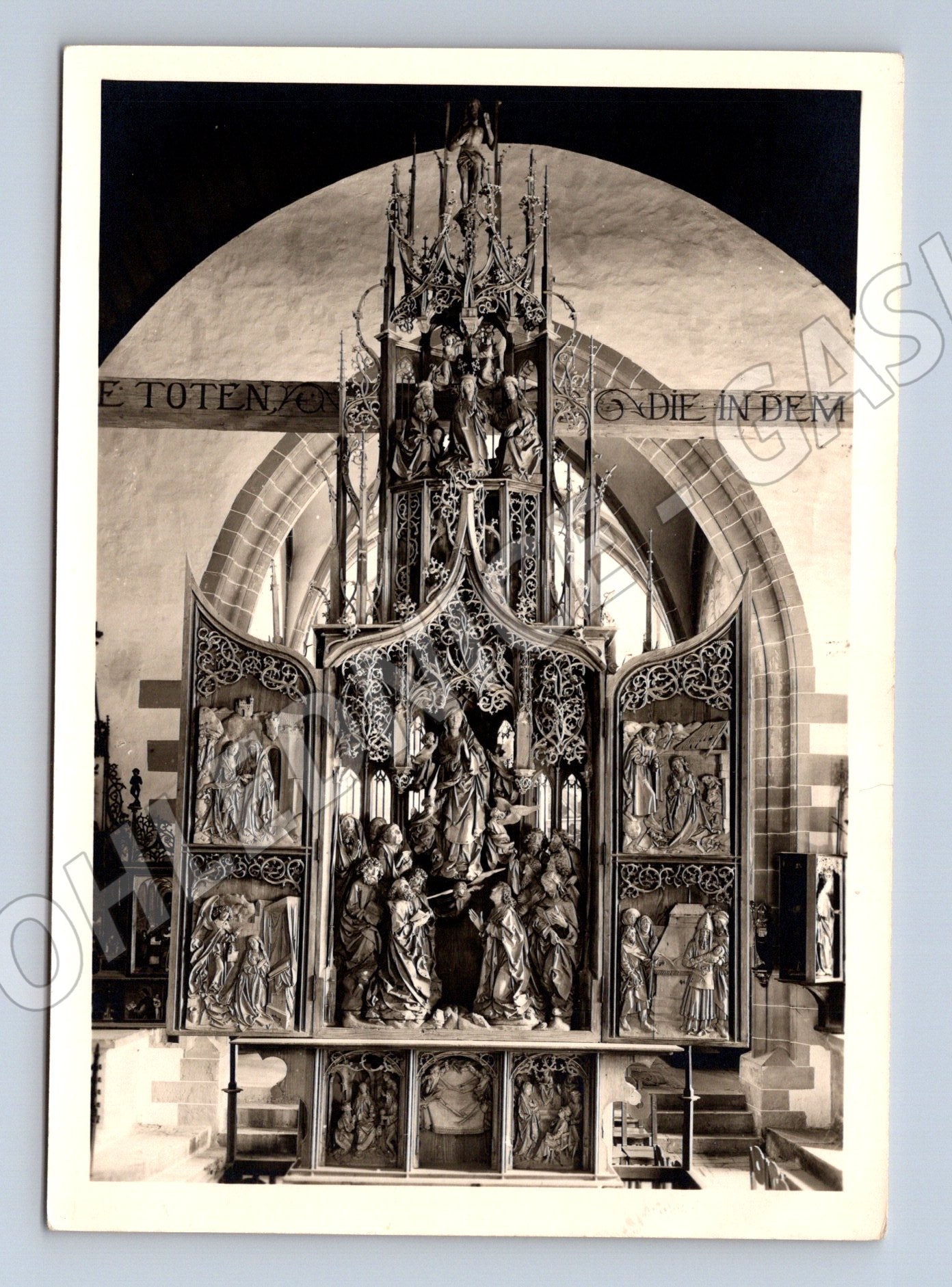 Pohlednice Creglingen Herrgottskirche oltář Panny Marie  (M16464)