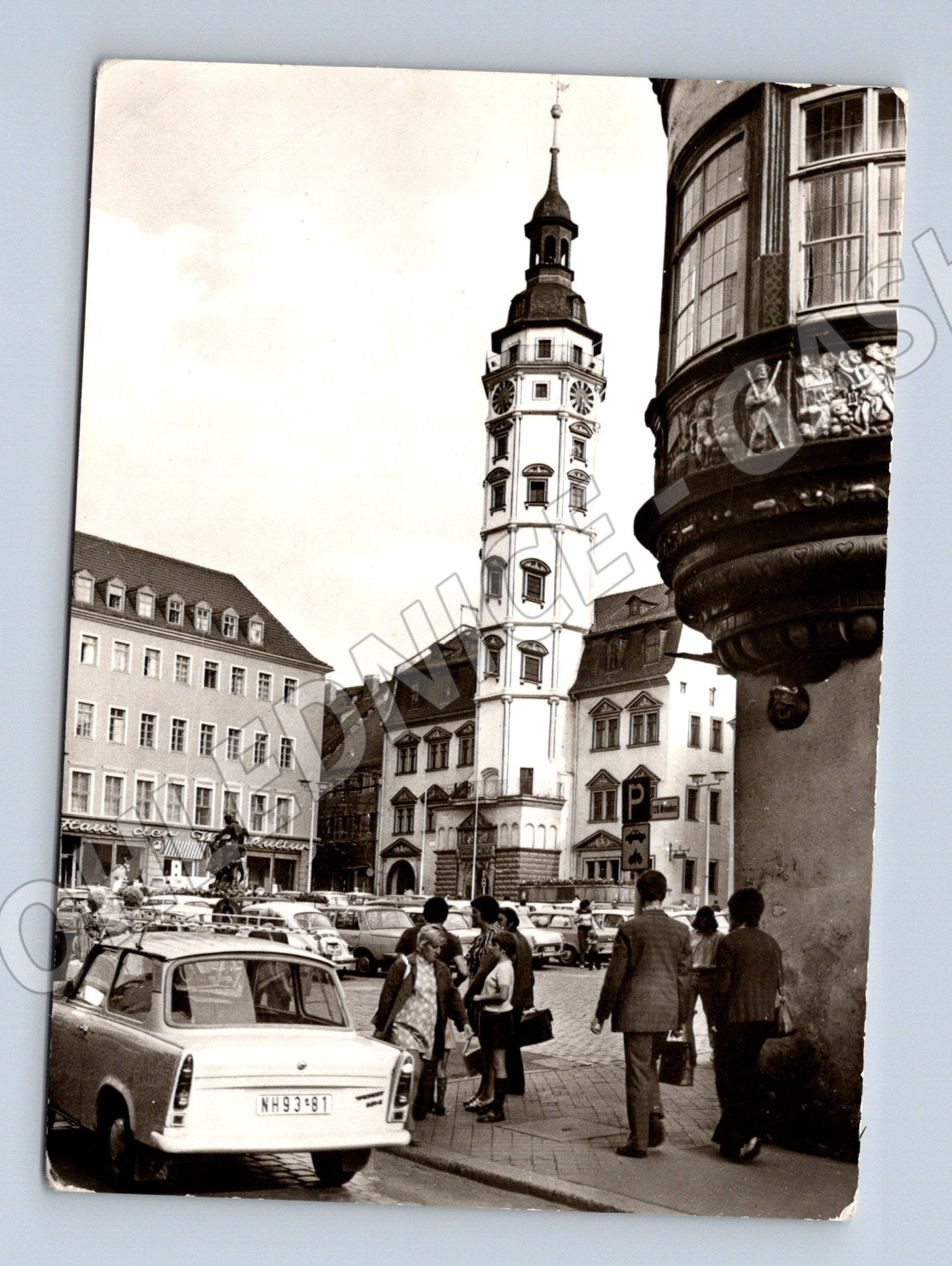 Pohlednice Gera Thüringen radnice Německo čb (M16469)