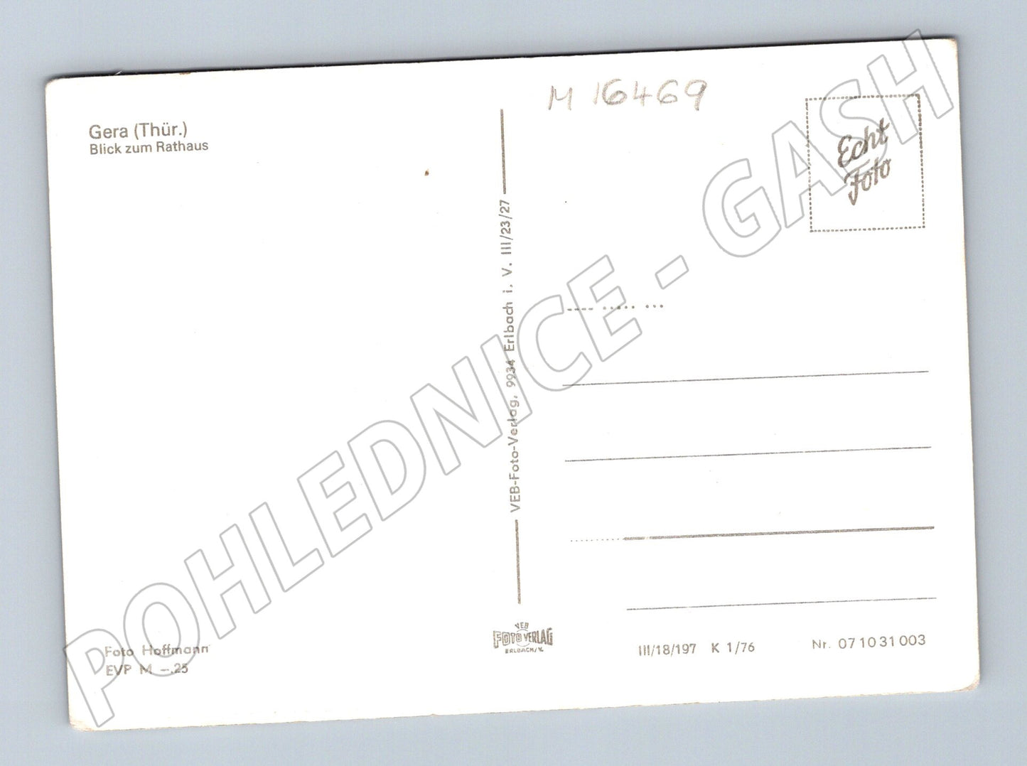 Pohlednice Gera Thüringen radnice Německo čb (M16469)