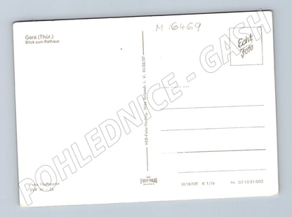 Pohlednice Gera Thüringen radnice Německo čb (M16469)