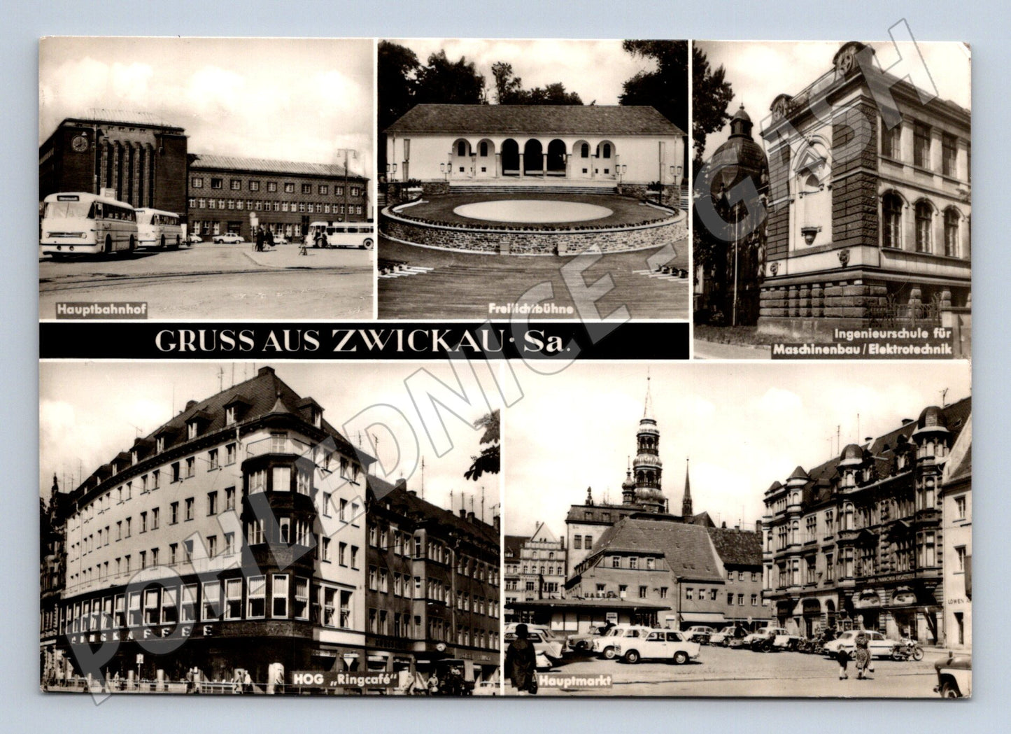 Pohlednice Zwickau Německo DDR 1971 více záběrů prošlá (M16471)