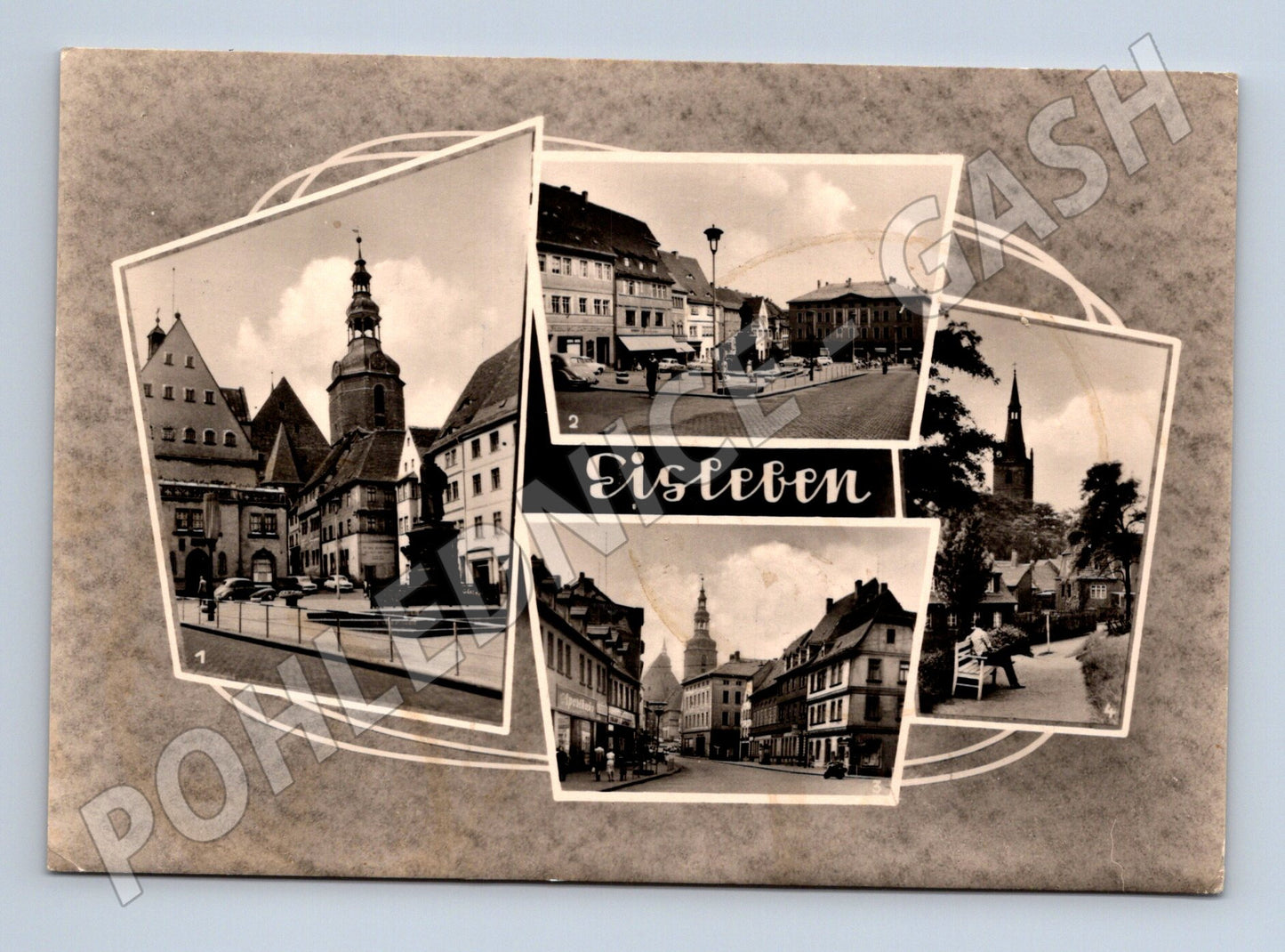 Pohlednice Eisleben Německo NDR více záběrů prošlá (M16472)