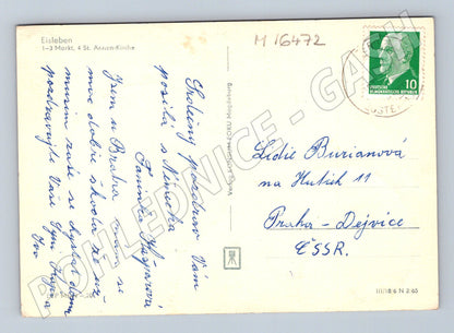 Pohlednice Eisleben Německo NDR více záběrů prošlá (M16472)