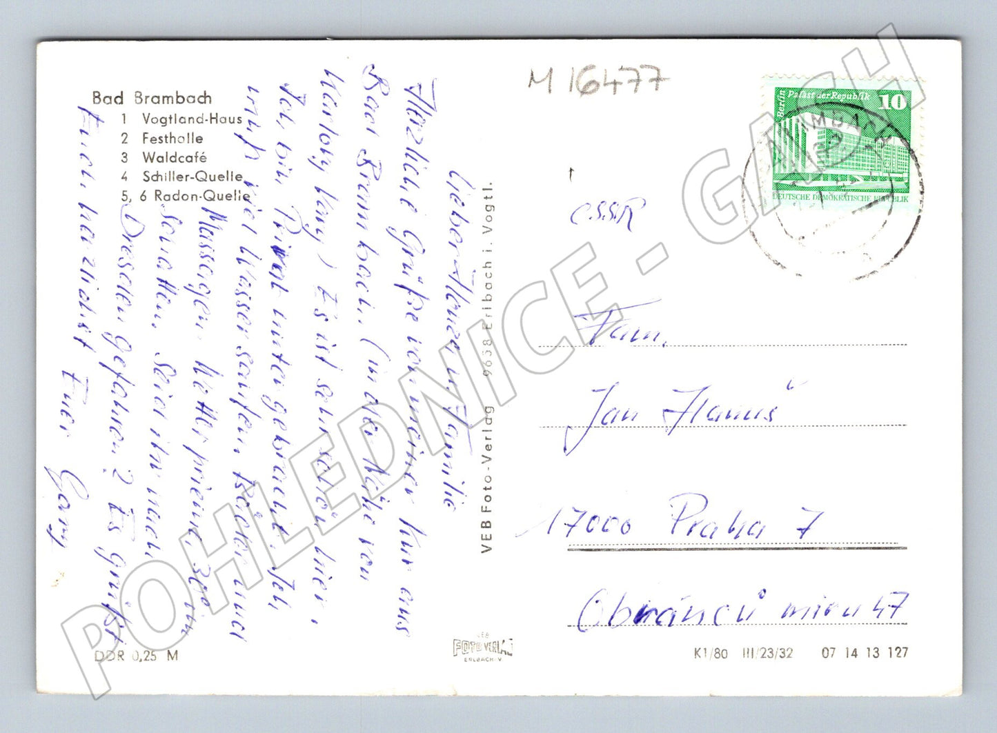 Pohlednice Bad Brambach Německo DDR vícezáběr prošlá (M16477)