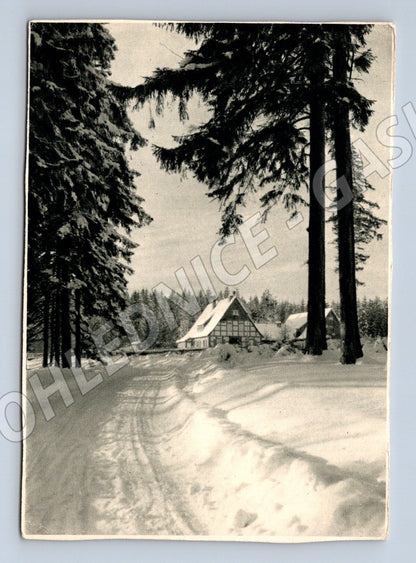 Pohlednice Weihnachtswald 1965 zimní Německo neprošlá (M16479)