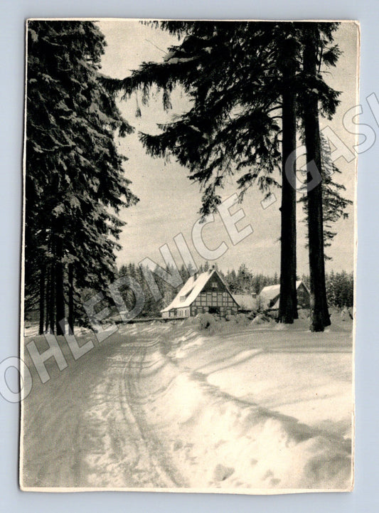 Pohlednice Weihnachtswald 1965 zimní Německo neprošlá (M16479)
