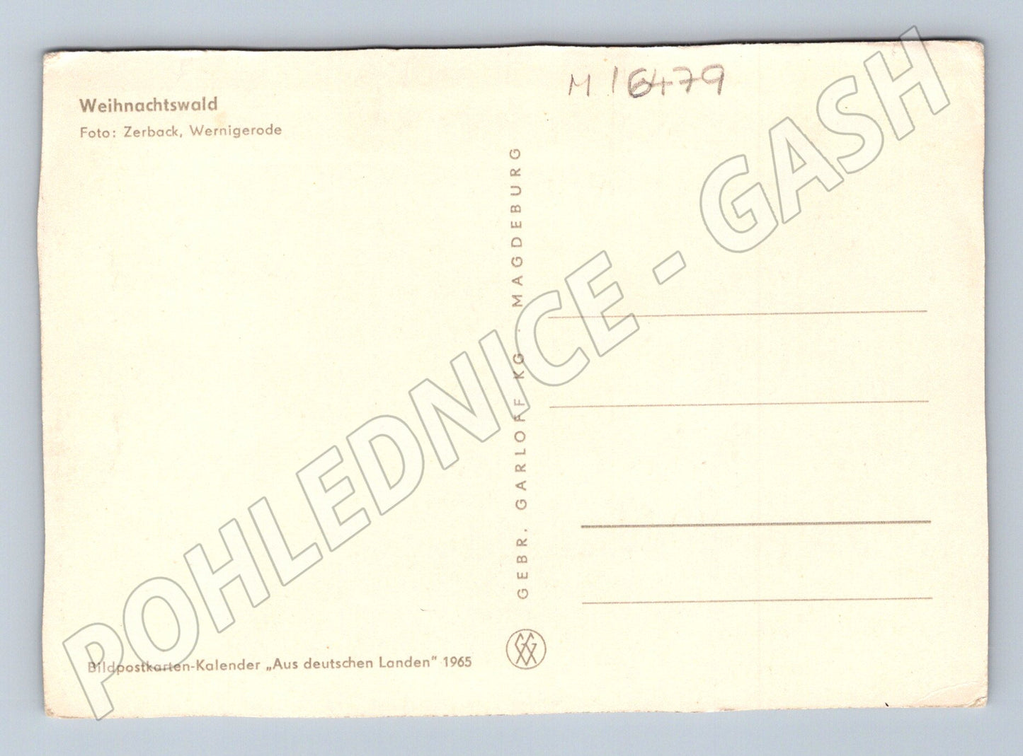 Pohlednice Weihnachtswald 1965 zimní Německo neprošlá (M16479)