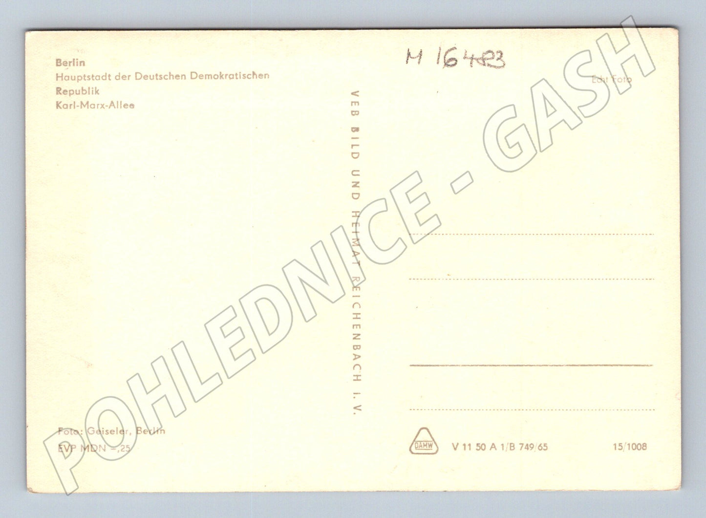 Pohlednice Hotel Berolina Berlín Karl Marx Allee DDR originál (M16483)