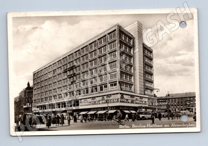 Pohlednice Berlín Alexanderplatz Berolina Hochhaus 1933 (M16487)