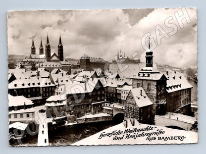 Pohlednice Bamberg Německo historická zimní prošlá poštou (M16491)