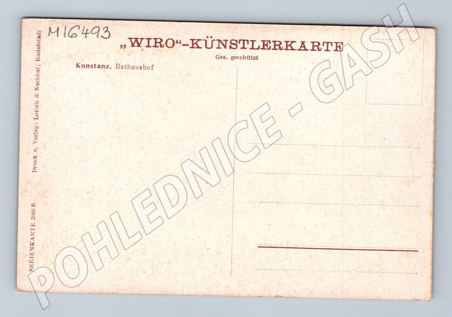 Pohlednice Konstanz Rathaus  radnice WIRO Künstlerkarte (M16493)