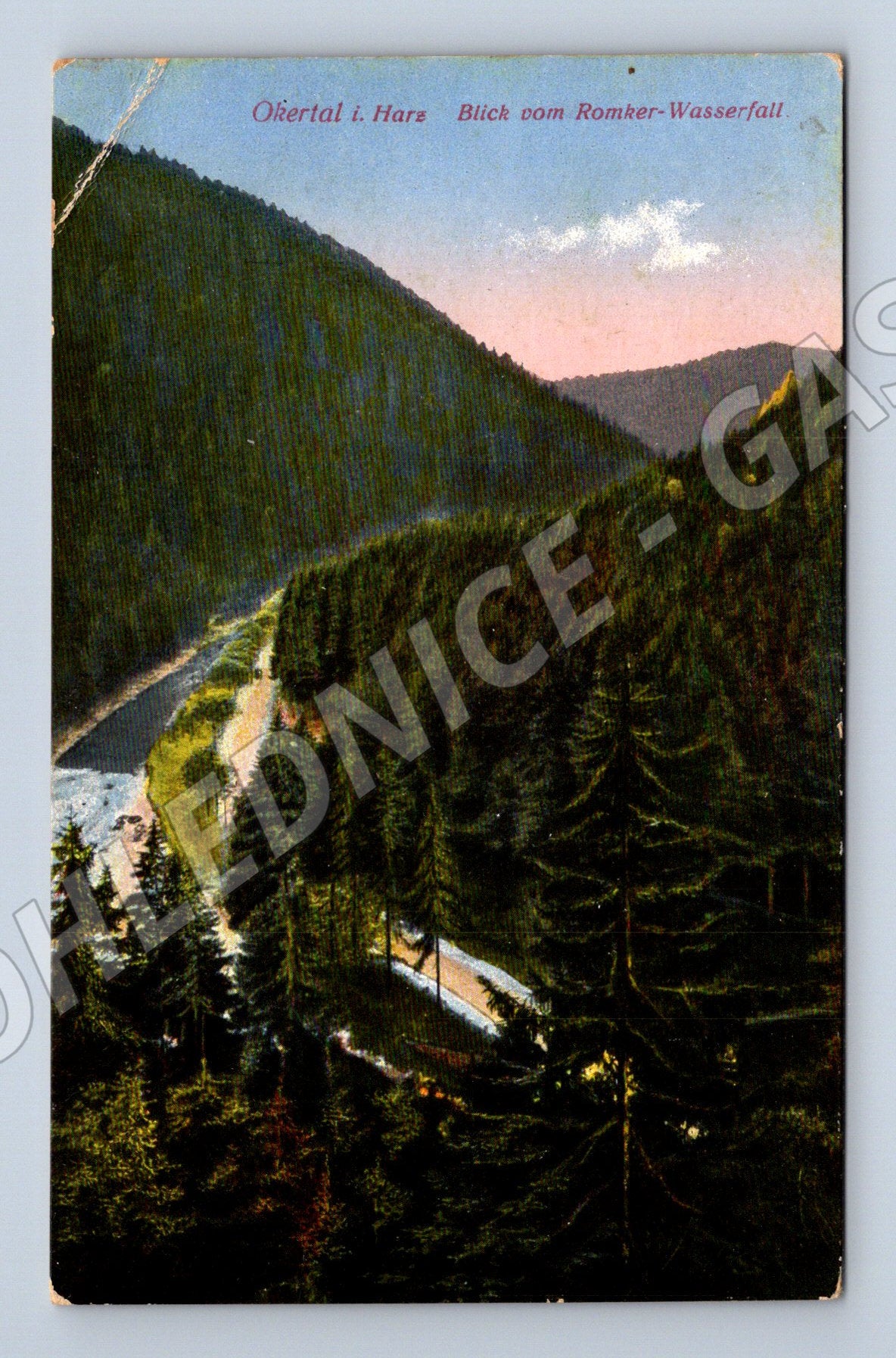Pohlednice Ockertal Harz Romker Wasserfall Německo 1944 (M16496)