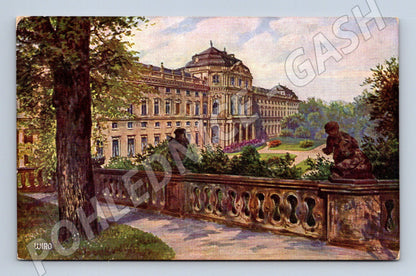 Pohlednice Würzburg Rezidence pohled z Hofgartenterasy  (M16497)