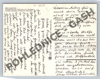 Pohlednice srdečné přání růže ve váze ČSR 1922 (M1650)