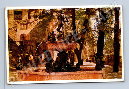 Pohlednice Fürstenstein Książ Polsko 1940 kašna terasa (M16500)