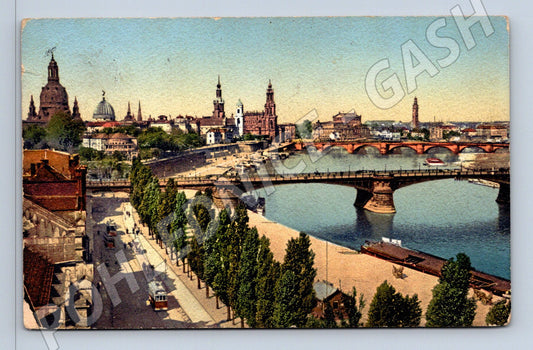 Pohlednice Dresden Carolabrücke 1907 kolorovaná Německo (M16502)