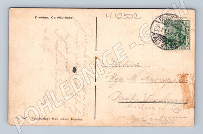 Pohlednice Dresden Carolabrücke 1907 kolorovaná Německo (M16502)