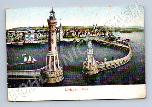 Pohlednice Lindau am Bodensee přístav maják lev (M16504)