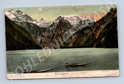 Pohlednice Königssee Rakousko 1903 kolorovaná zaslaná (M16506)