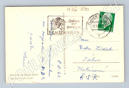 Pohlednice Plauen Vogtland NDR 1964 koláž prošlá poštou (M16510)