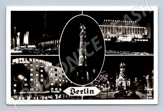 Pohlednice Berlín 1955 koláž města zaslaná Německo (M16518)