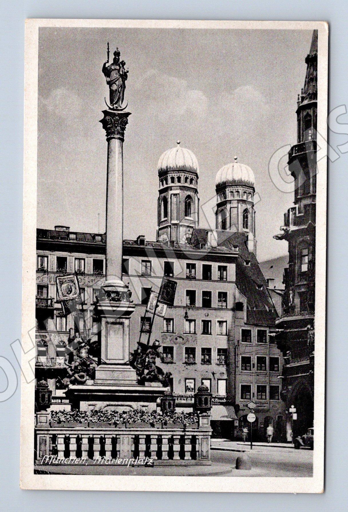 Pohlednice Mnichov Marienplatz Mariánský sloup Německo (M16520)