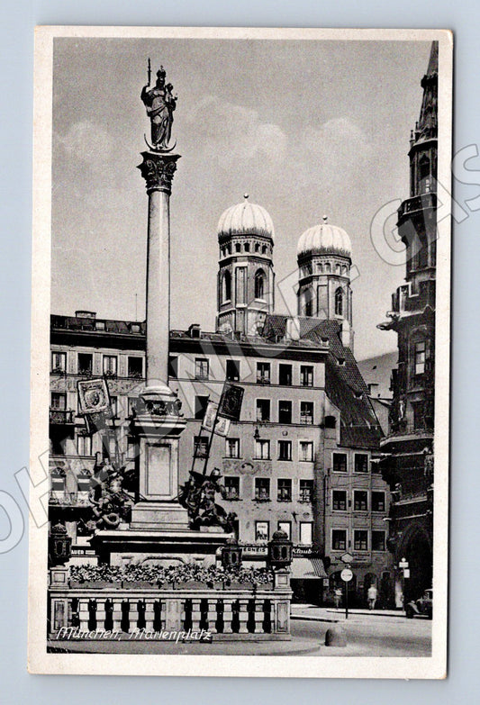 Pohlednice Mnichov Marienplatz Mariánský sloup Německo (M16520)