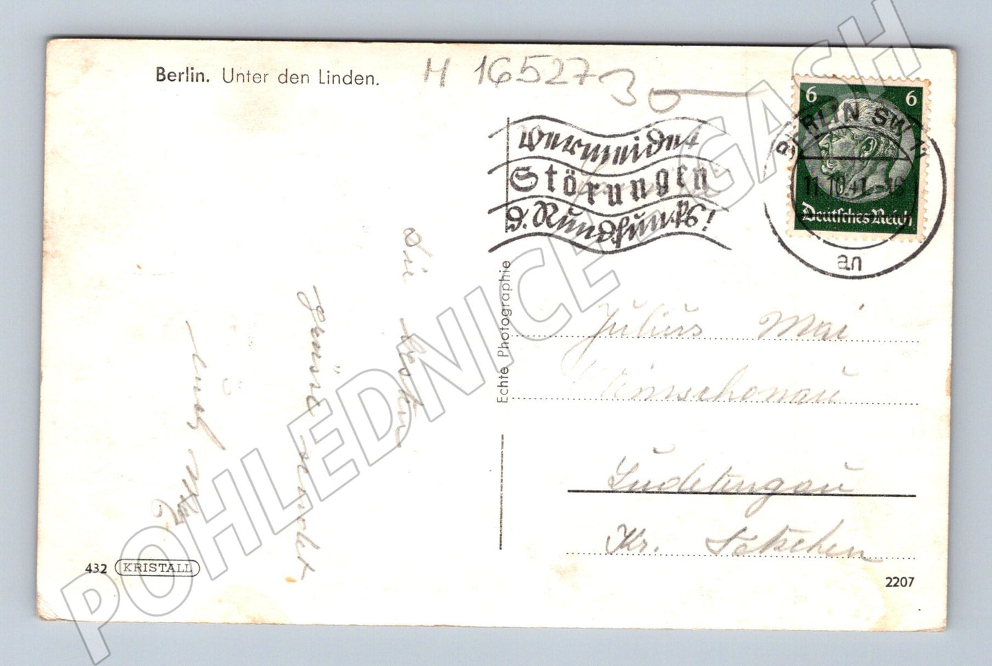 Pohlednice Berlin Unter den Linden Německo razítko (M16527)