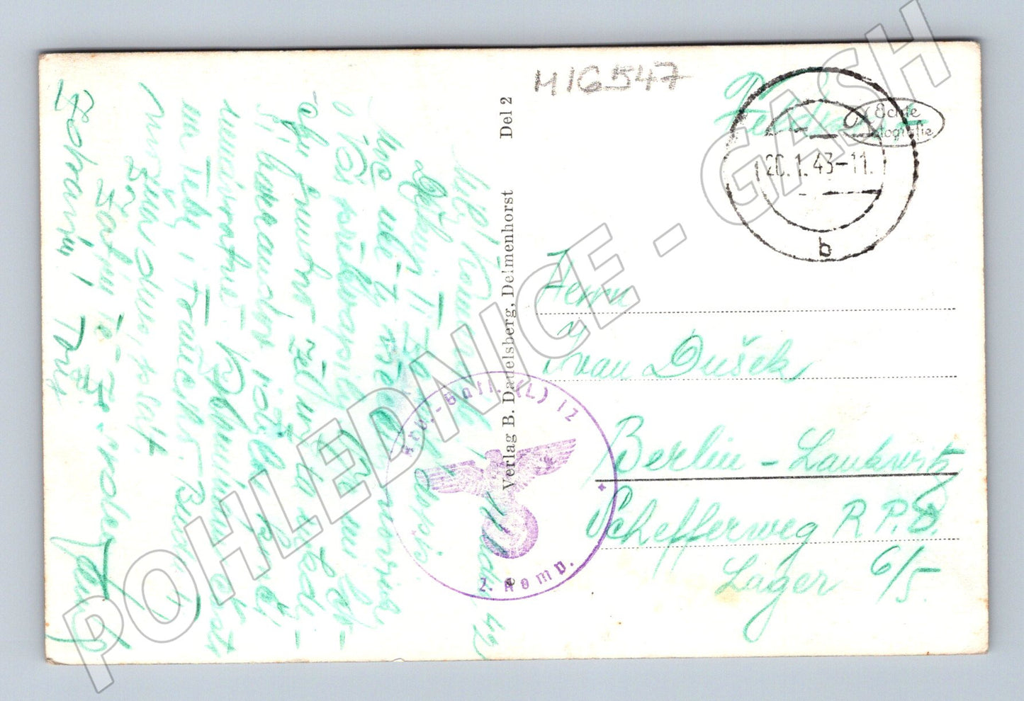 Pohlednice Delmenhorst 1943 černobílá (M16547)