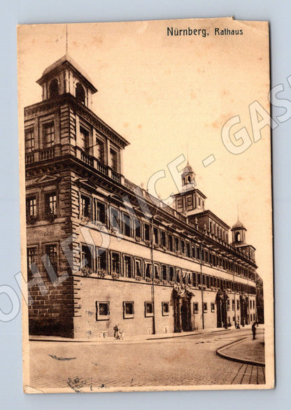 Pohlednice Nürnberg Rathaus 1914 razítko (M16553)