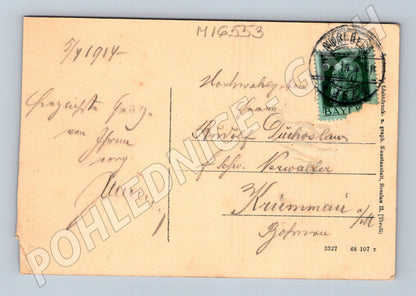 Pohlednice Nürnberg Rathaus 1914 razítko (M16553)