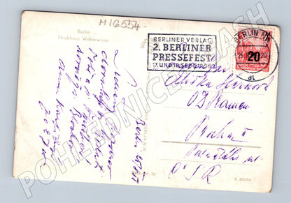 Pohlednice Berlín Weberwiese DDR 1952 (M16554)