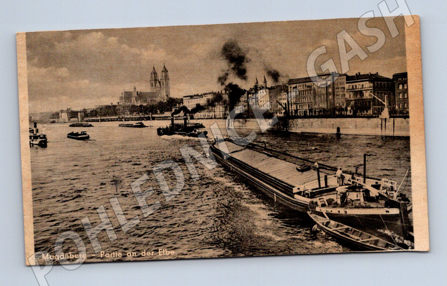 Pohlednice Magdeburg Labe loď Německo (M16566)