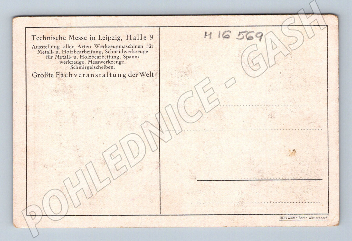 Pohlednice Technická výstava Lipsko Halle 9 (M16569)
