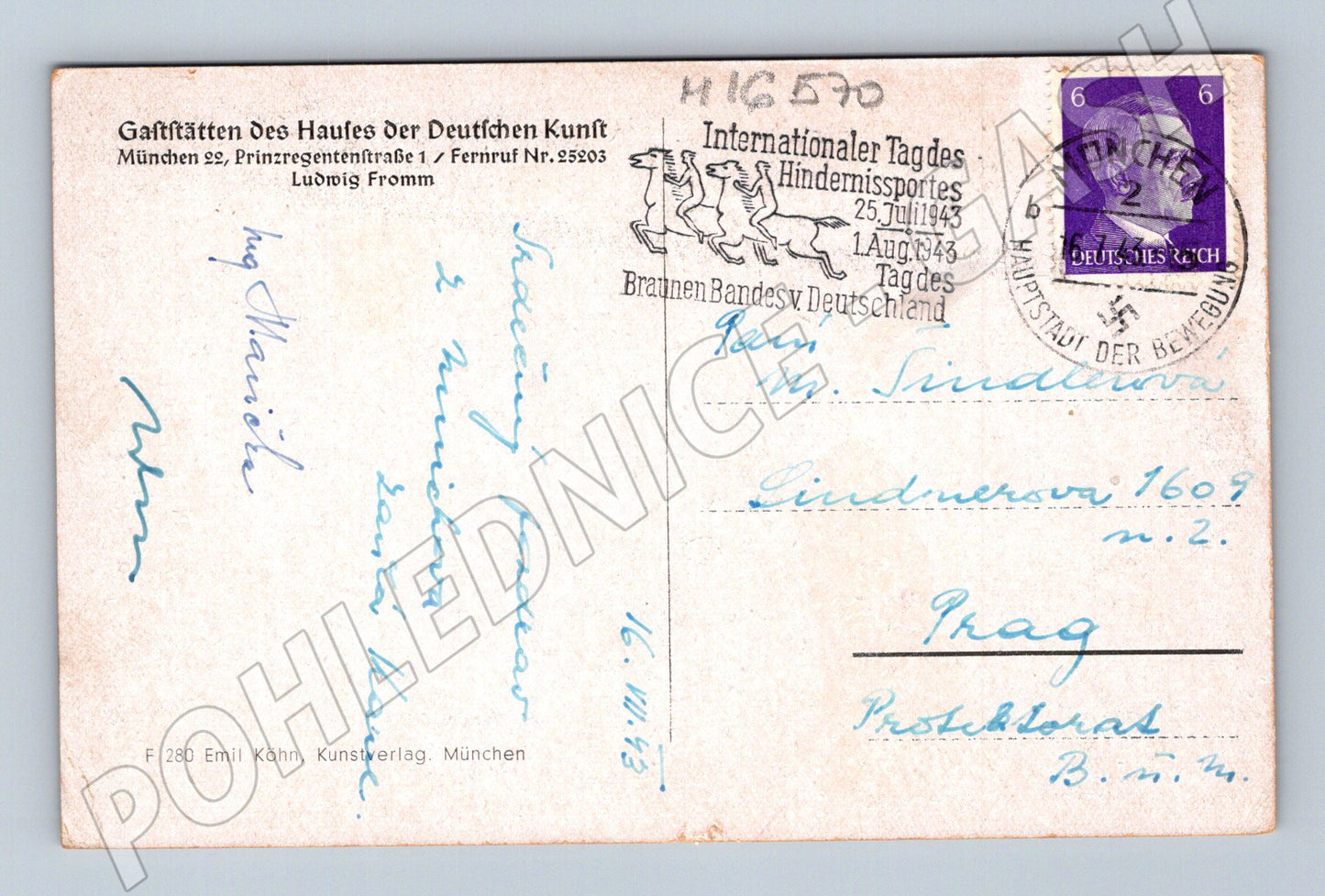 Pohlednice Mnichov Maximilianeum 1943 (M16570)