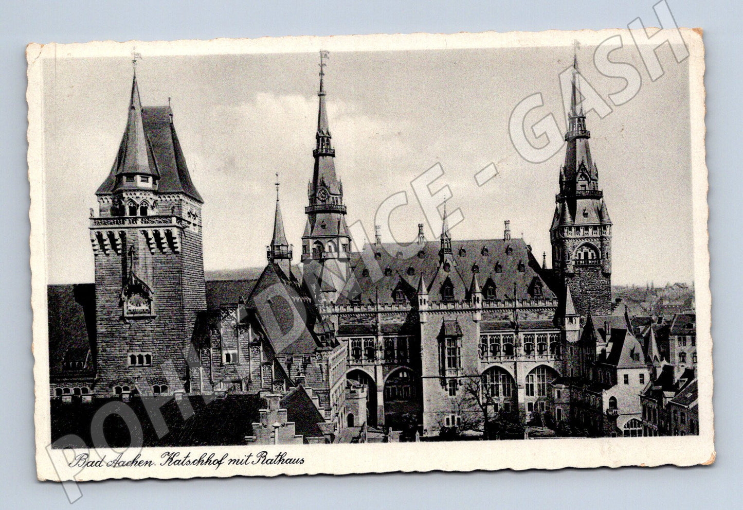 Pohlednice Aachen Rathaus Katschhof Německo (M16572)