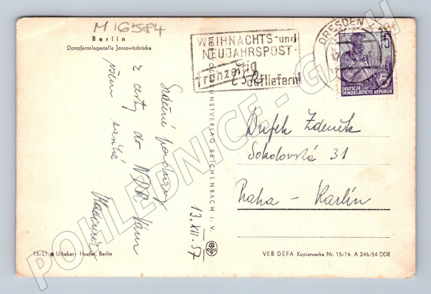 Pohlednice Berlín Jannowitzbrücke parník DDR (M16584)