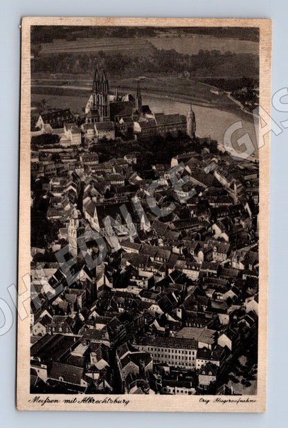 Pohlednice Meißen Albrechtsburg letecký pohled (M16619)