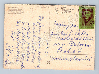 Pohlednice Amsterdam Bloemenmarkt 1969 (M16629)