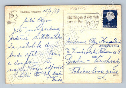 Pohlednice Volendam kroje 1969 odeslaná do ČSSR (M16635)
