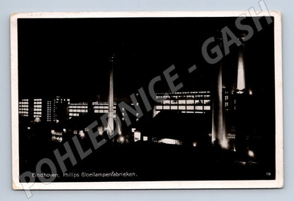 Pohlednice Eindhoven Philips továrny 1939 do Prahy (M16642)