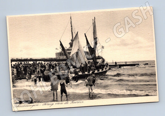 Pohlednice Scheveningen rybářská loď 1936 (M16649)