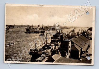Pohlednice Amsterdam přístav a lodě 1938 odeslaná (M16654)
