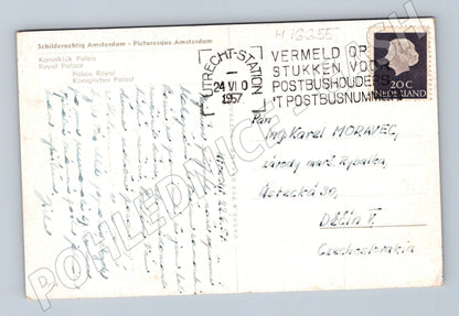 Pohlednice Amsterdam Královský palác 1967 prošlá (M16655)