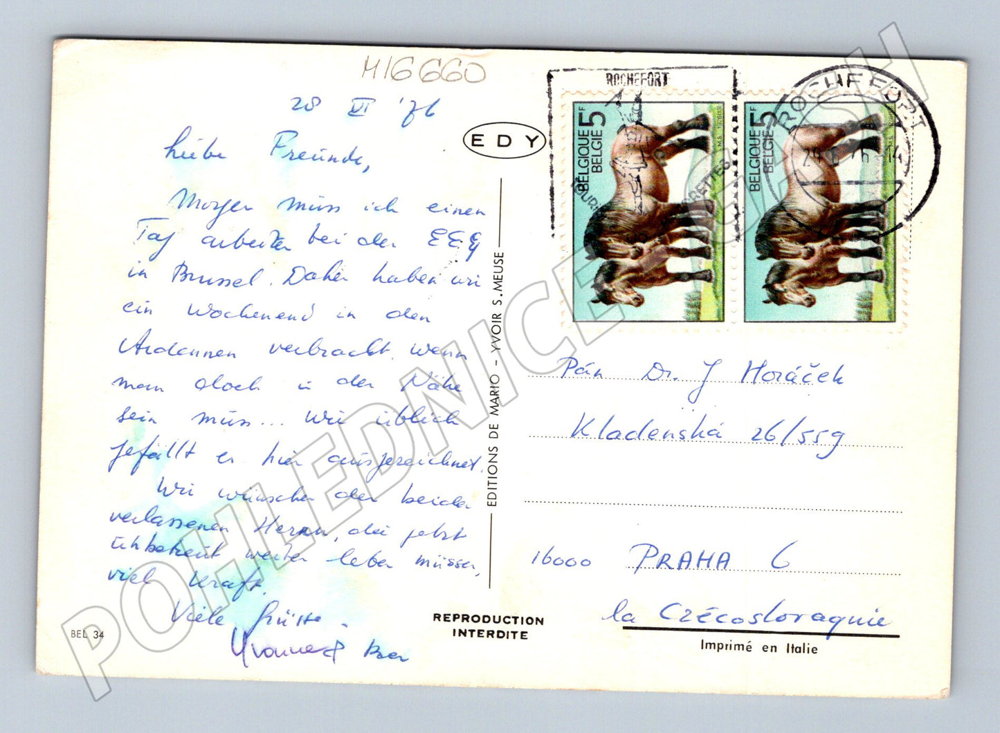 Pohlednice Bouillon Belgie 1981 známky razítko (M16660)